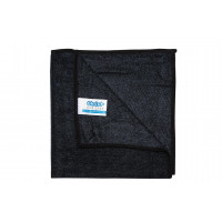Quick&Bright microfibre cloth, black, with Christ sew-in tag, 40 x 40 cm