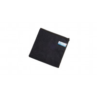Quick&Bright microfibre cloth, black, with Christ sew-in tag, 40 x 40 cm