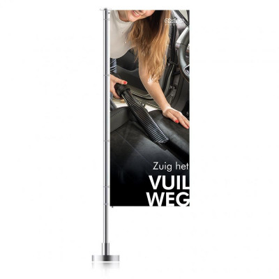Vacuum the DIRT AWAY vacuum cleaner flag 120 x 300 cm — Dutch