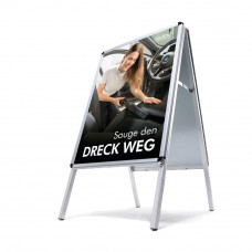 Vacuum the DIRT AWAY vacuum cleaner DIN A4 advertising board — German - Image similar