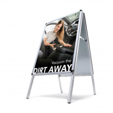 Vacuum the DIRT AWAY vacuum cleaner DIN A4 advertising board — English - Image similar