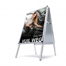 Vacuum the DIRT AWAY vacuum cleaner DIN A2 advertising board — Dutch - Image similar