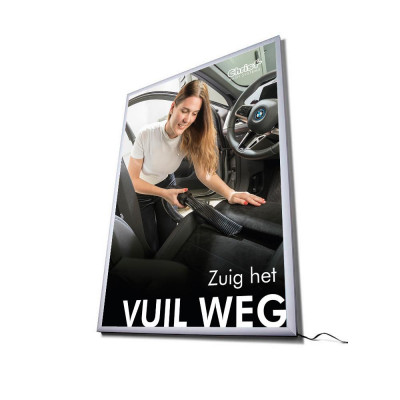 Vacuum the DIRT AWAY vacuum cleaner DIN A1 backlight foil — Dutch