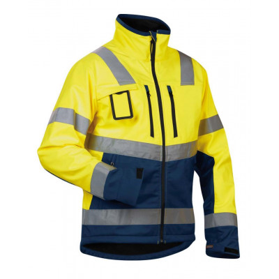 Hi-vis softshell jacket 4900, yellow/navy blue, size XS