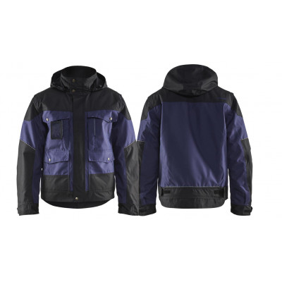 Winter jacket with hood 4886, navy/black, size XS