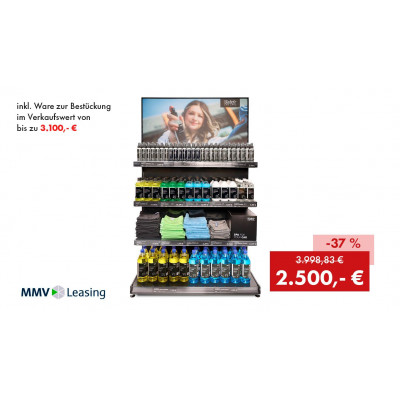 Promotional Package: Quick&Bright LED-Lighted Shelving Unit for Car Care Products, including merchandise to stock the unit with a retail value of up to €3,100 Promotional Package: Quick&Bright LED-Lighted Shelving Unit for Car Care Products, including merchandise to stock the unit with a retail value of up to €3,100