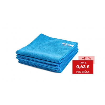 Promotion: 200 x Quick&Bright microfibre cloth, blue, with Christ sew-in tag, 40 x 40 cm