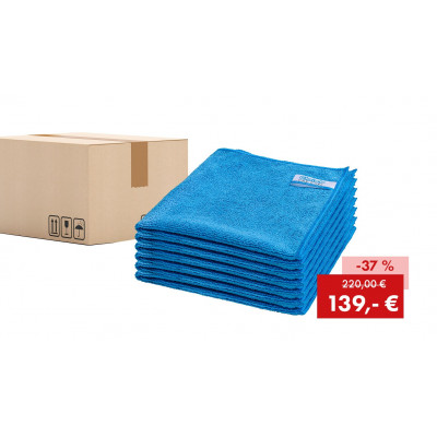 Promotion: 200 x Quick&Bright microfibre cloth, blue, with Christ sew-in tag, 40 x 40 cm Promotion: 200 x Quick&Bright microfibre cloth, blue, with Christ sew-in tag, 40 x 40 cm