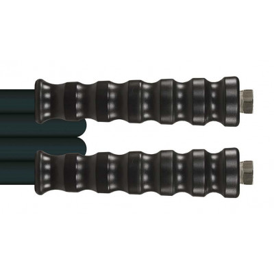 High-pressure hose, wire reinforcement, 10.0 m, black, sealing cone (DKR), FT: 1/4
