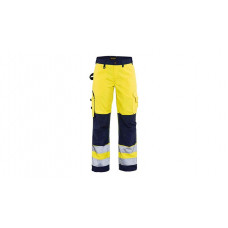 Women's hi-vis trousers without tool pockets 7155, yellow/navy, size 34 - Image similar