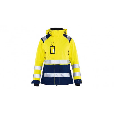 Women's hi-vis shell jacket 4904, yellow/navy blue, size S