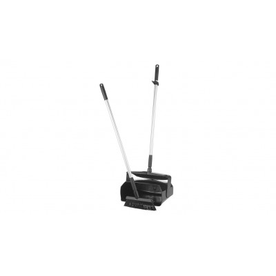 Vikan dustpan with brush & squeegee, 1050 mm, grey