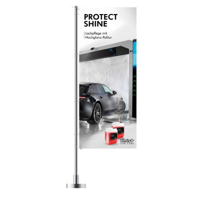 PROTECT SHINE flag, 1200 x 3000 mm - German