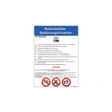 A3 operating information sign for wall-mounted/column tyre inflator - Image similar