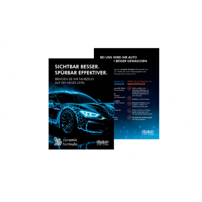 Promotional flyer for car wash customers, DIN A5 size, 
