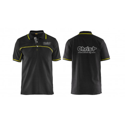 Polo shirt 3389 with Christ logo, black/yellow, size M
