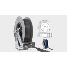 Hose reel, stainless steel, plastic, including 20 m HP hose, NW8, M22 - Image similar