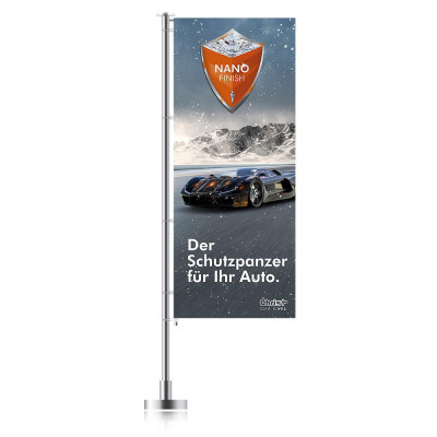 NANO FINISH flag, winter motif, 1200 x 3000 mm (German)