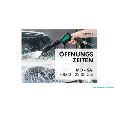 Opening Hours Sign – Design 3 – Foam Gun – DIN A1