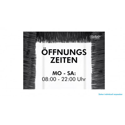 Opening Hours Sign – Design 4 – Roller Brush Design – DIN A1
