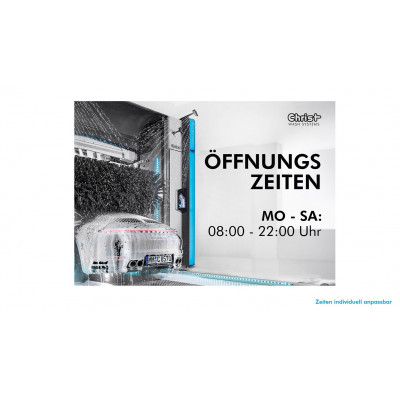 Opening Hours Sign – Design 1 – Roll over Wash units – DIN A3
