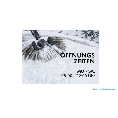 Opening Hours Sign – Design 2 – Wash Brush – DIN A3