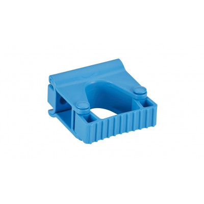 Hygienic wall support, rubber clip module, 82 mm, blue
