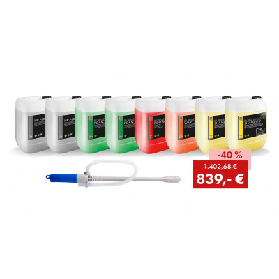 Chemical starter package for self-service wash bays