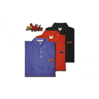 Car Wash polo shirt with embroidery, red, size L