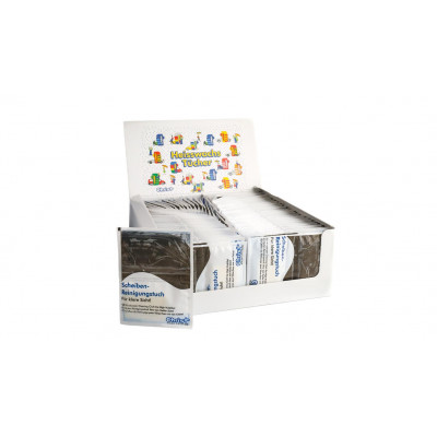 Windshield and window cleaning cloths stand, contents 100 cloths