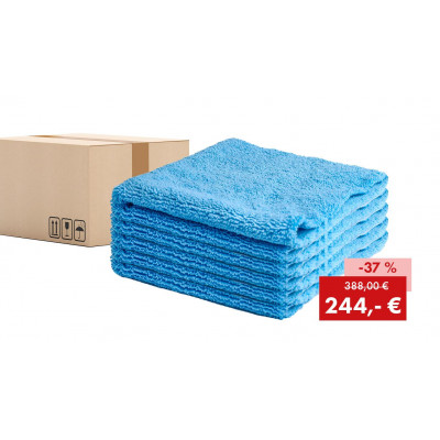 Promotion, QUICK&BRIGHT high-pile 2-in-1 dust and polishing cloth, blue, 38 x 38 cm: 200 pieces Promotion, QUICK&BRIGHT high-pile 2-in-1 dust and polishing cloth, blue, 38 x 38 cm: 200 pieces