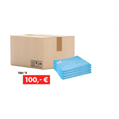Promotion: 200 x QUICK&BRIGHT microfibre cloth Easy, blue, with Christ sew-in tag, 38 x 38 cm
