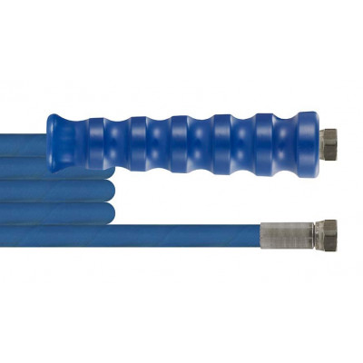 HP high-pressure hose, wire reinforcement, 4.20 m, blue, sealing cone (DKR), FT: 1/4