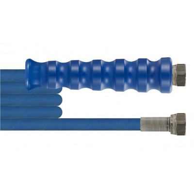 High-pressure hose, wire reinforcement, 3.50 m, blue, sealing cone (DKR), FT: 3/8